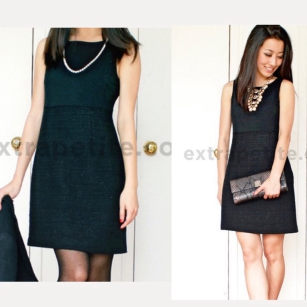 THEORY Black Dress with Tweed Skirt
